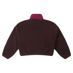 Haut à demi-zip en sherpa, tailles asiatiques « Eternal Earth Brown »