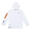 Homme Converse x Rokit Crossover Back Large Printing Logo à capuche et manches longues Blanc