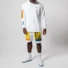 Homme Converse x Rokit Crossover Back Large Printing Logo à capuche et manches longues Blanc