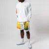 Homme Converse x Rokit Crossover Back Large Printing Logo à capuche et manches longues Blanc
