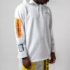 Homme Converse x Rokit Crossover Back Large Printing Logo à capuche et manches longues Blanc