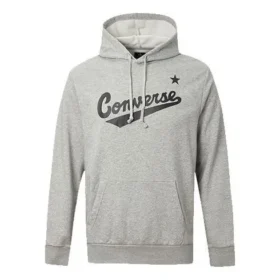 Hoodie à capuche et cordon de serrage Converse pour homme, imprimé logo Alphabet, gris