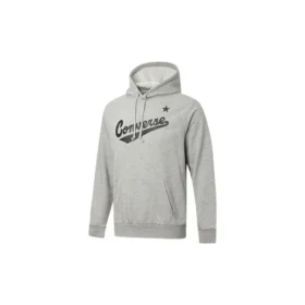 Hoodie à capuche et cordon de serrage Converse pour homme, imprimé logo Alphabet, gris