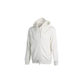 Hoodies unisexes de sport décontractés à fermeture éclair intégrale Blanc