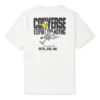 Imprimé alphabétique cartoon, t-shirt de sport à manches courtes, blanc