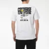 Imprimé alphabétique cartoon, t-shirt de sport à manches courtes, blanc
