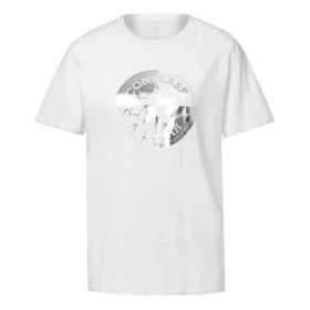 Imprimé Casual Manches courtes Col rond Blanc
