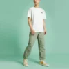 Imprimé logo alphabétique, style rétro décontracté, manches courtes, jaune crème