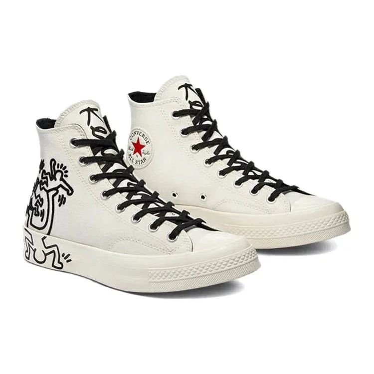 Keith Haring x Converse Chuck 70 High Tops Egret White « Egret Black Red » Keith Haring x Converse Chuck 70 High Tops Egret White « Egret Black Red »