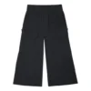 Pantalon cargo droit décontracté en tricot / Pantalon Noir