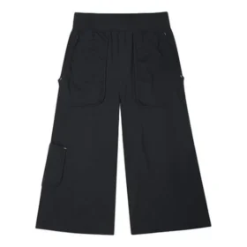 Pantalon cargo droit décontracté en tricot / Pantalon Noir
