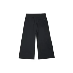 Pantalon cargo droit décontracté en tricot / Pantalon Noir