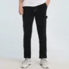 Pantalon cargo taille haute, tailles asiatiques « Noir »