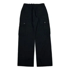 Pantalon cargo utilitaire tissé, tailles asiatiques « Noir »