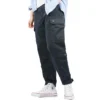 Pantalon cargo utilitaire tissé, tailles asiatiques « Noir »