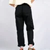 Pantalon cargo utilitaire tissé, tailles asiatiques « Noir »