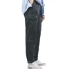 Pantalon cargo utilitaire tissé, tailles asiatiques « Noir »