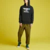 Pantalon casual droit et fuselé en tissu, tailles asiatiques « Vert mousse foncé »