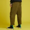 Pantalon casual droit et fuselé en tissu, tailles asiatiques « Vert mousse foncé »