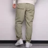 Pantalon casual droit tissé Converse unie pour homme, gris clair et vert