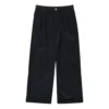 Pantalon chino en velours côtelé à double pli, taille asiatique « Noir »