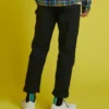 Pantalon de charpentier à taille élastiquée, tailles asiatiques « Noir »