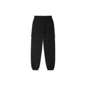 Pantalon de jogging cargo à logo en tricot tendance – Tailles asiatiques « Noir »