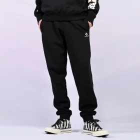 Pantalon de jogging à chevrons et étoiles brodées FT, tailles asiatiques « Noir » Pantalon de jogging à chevrons et étoiles brodées FT, tailles asiatiques « Noir »