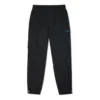 Pantalon de jogging sportif décontracté à poches multiples en tissu tissé, noir foncé