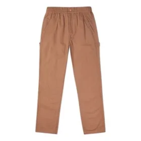 Pantalon long casual à taille élastique Converse Logo unie pour homme, marron