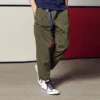 Pantalon à poches en nylon, tailles asiatiques « Vert olive »
