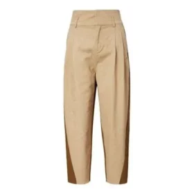 Pantalon taille haute à blocs de couleur – Tailles asiatiques « Kaki »
