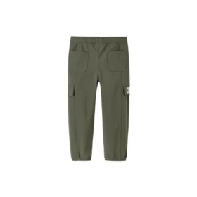 Pantalon à taille élastique unie, tailles asiatiques « Vert olive »