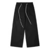 Pantalon tissé à jambes larges de saison, tailles asiatiques « Noir »