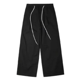 Pantalon tissé à jambes larges de saison, tailles asiatiques « Noir »