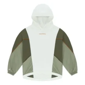 Personnage Irrégulier Couleurs contrastées Sweat à capuche ample Tricoté Rétro Blanc