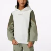 Personnage Irrégulier Couleurs contrastées Sweat à capuche ample Tricoté Rétro Blanc
