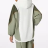 Personnage Irrégulier Couleurs contrastées Sweat à capuche ample Tricoté Rétro Blanc