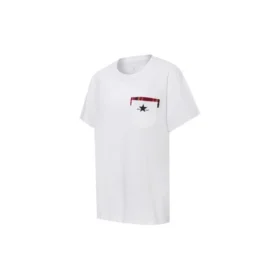 Poche col rond manches courtes blanc