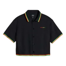 Polo court Converse x Daily Paper, tailles asiatiques « Black »