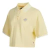 Polo court Logo Colorblock Jaune crème