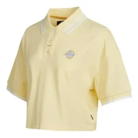 Polo court Logo Colorblock Jaune crème