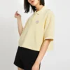 Polo court Logo Colorblock Jaune crème