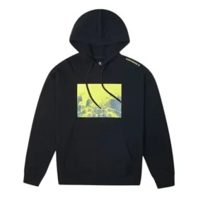 Polo de sport imprimé Converse pour homme, doublé polaire, noir