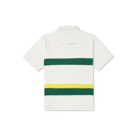 Polo à logo color block, tailles asiatiques « Blanc Vert »