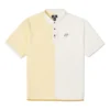 Polo à manches courtes Converse pour homme, col à revers, coloris contrastés, crème et jaune