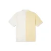 Polo à manches courtes Converse pour homme, col à revers, coloris contrastés, crème et jaune