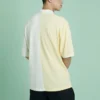Polo à manches courtes Converse pour homme, col à revers, coloris contrastés, crème et jaune