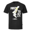Pro Leather Alphabet Printing Short Sleeve Tailles asiatiques « Noir »