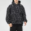 Pull à capuche pour homme Converse Athleisure Casual Sports Splash Ink Printing, doublé polaire, imprimé intégral